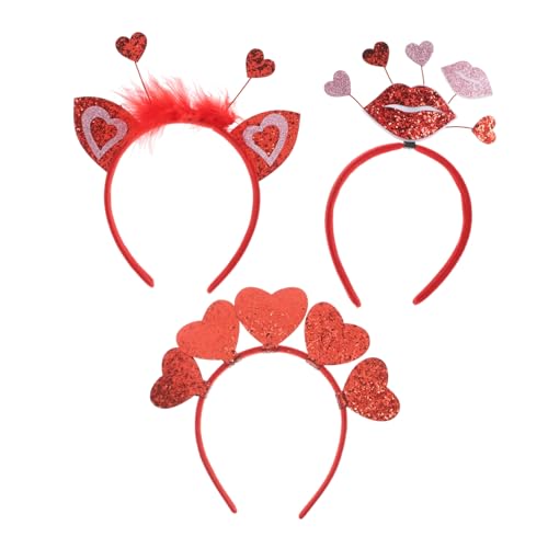 Parliky 3 Stück Valentinstag-stirnbänder, Party-stirnbänder, Pailletten-stirnband, Herz-stirnbänder Für Romantische Dekorationen Und Fotoautomaten-requisiten Parliky 3 Stück Valentinstag-stirnbänder, Party-stirnbänder, Pailletten-stirnband, Herz-stirnbänder Für Romantische Dekorationen Und Fotoautomaten-requisiten von Parliky
