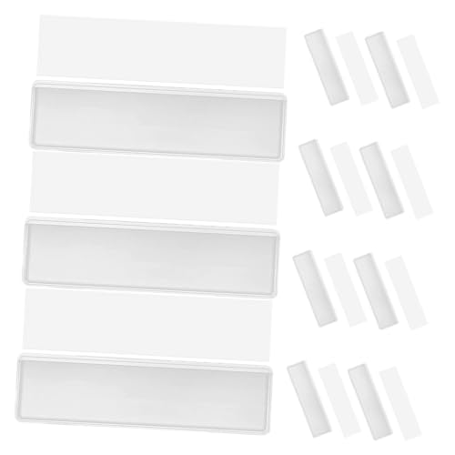 Parliky 30 Satz Teiliges Selbstklebendes Etikettenhalter Transparent mit Papierinserts Wasserfeste Aufbewahrungs und Beschriftungshilfe für Regale Büro Lager Schule und Bibliothek von Parliky