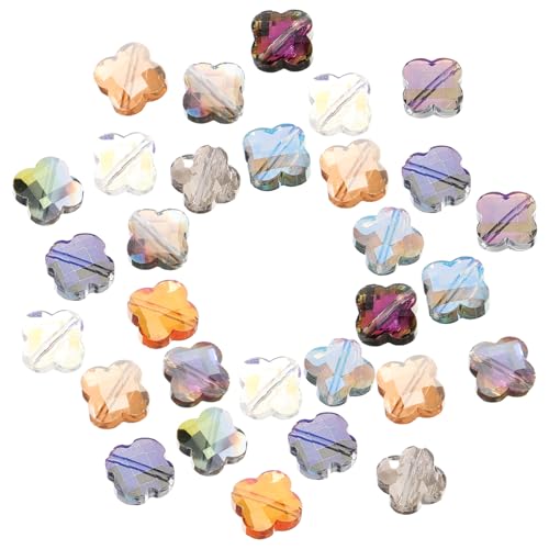 Parliky 30 Stück 30 teilig Bunte Glasperlen zum Auffädeln für DIY Armband Halskette Schmuckherstellung Glatte Oberfläche Farbenfrohe Vierblättrige Kleeblatt Perlen für kreatives Gestalten Parliky 30 Stück 30 teilig Bunte Glasperlen zum Auffädeln für DIY Armband Halskette Schmuckherstellung Glatte Oberfläche Farbenfrohe Vierblättrige Kleeblatt Perlen für kreatives Gestalten von Parliky