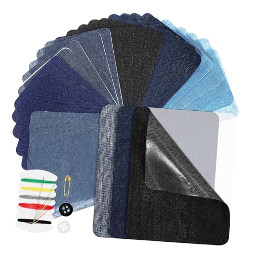 Parliky 30 Stück Teiliges Jeans Patches aus Baumwolle Selbstklebend Strapazierfähig Atmungsaktiv für Kleidung Reparatur und Dekoration Einfaches Aufbügeln Passend für Jeans Hemden Röcke Parliky 30 Stück Teiliges Jeans Patches aus Baumwolle Selbstklebend Strapazierfähig Atmungsaktiv für Kleidung Reparatur und Dekoration Einfaches Aufbügeln Passend für Jeans Hemden Röcke von Parliky