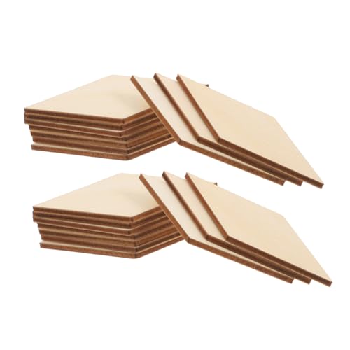 Parliky 30 Stück Teiliges Rhombus Holzscheiben Natürliche Holzplatten für DIY Handwerk Kreative Holzornamente Langlebiges Bastelmaterial für Party und Weihnachtsdekoration von Parliky