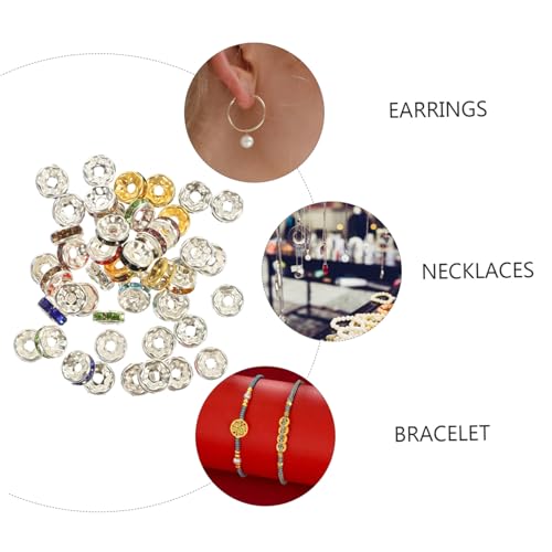 Parliky 300 Stück Strass Spacer Perlen Mix Farben Runde Schmuckperlen mit Glatter Oberfläche Leichte Abstandsperlen für DIY Armbänder Halsketten und Schmuckherstellung von Parliky