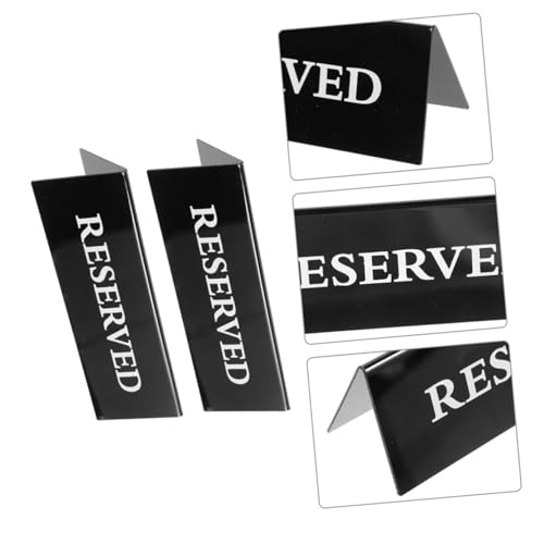 Parliky 3Stücke Reservierte Tischschilder V Förmige Acryl Schilder für Hochzeiten Restaurants und Dinnerpartys Schwarze Platzreservierungssignale Stilvolles und Design von Parliky