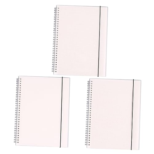 Parliky 3Stücke Spiralnotizbuch Leeres Punkt und Gitter Design Tragbares Notizbuch für Studenten für Notizen Tagebuch und Scrapbooking von Parliky
