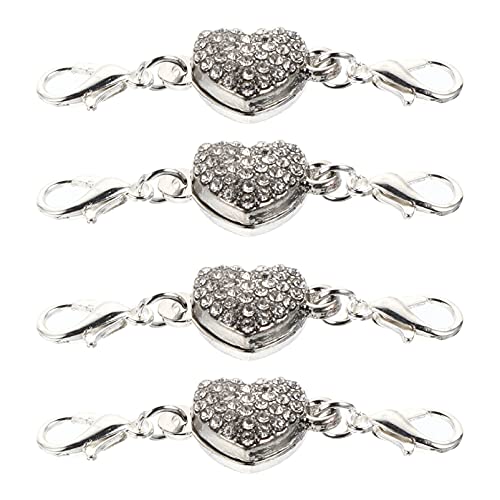 Parliky 4 STÜCKE Teiliges Herzförmiges Schmuckverbinder Strass Verlängerungsketten für Halsketten Armbänder und Fußkettchen Einfache DIY Schmuckherstellung Langlebig und Rostfrei von Parliky