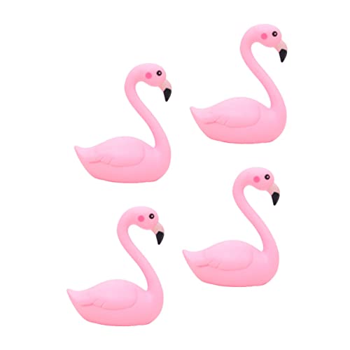 Parliky 4 Stück Flamingo Cake Ornament aus Kunststoff Kreative Tortendekoration mit Geschlossenen Flügeln Vielseitig als Auto Wohnaccessoire Bunte Tisch Regalverzierung für Geburtstag und von Parliky