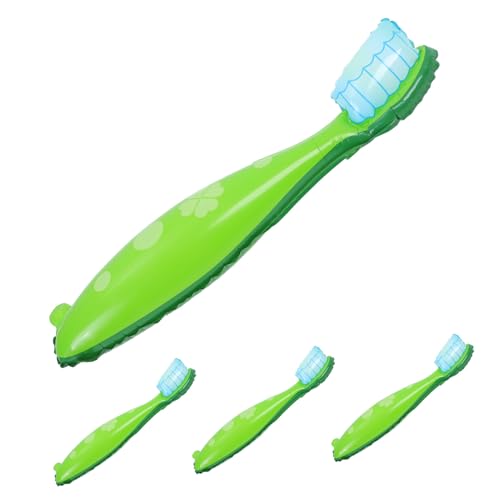 Parliky 4 Stück Große Zahnbürsten Luftballons in Grün Kreative Partydeko für Kindergeburtstag Spielerische Zahn Gesundheitserziehung Sichere Kunststoffballons für Vielseitige Feiern von Parliky