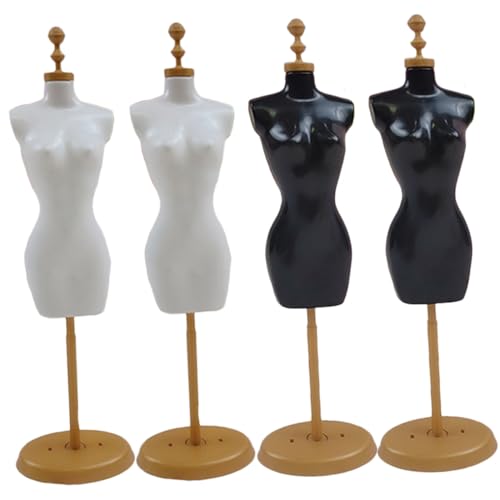 Parliky 4 Stück Teiliges Mini Mannequin Modellständer Puppenständer Kleiderbügel für Puppenkleidung Mini Display Rack Mehrfarbig von Parliky