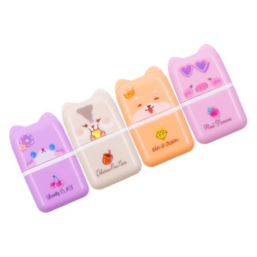 Parliky 4 Stück Teiliges Radiergummis Cartoon Tiere Bunte Roller Radiergummi Schülermaterial Tragbar Platzsparend Abfallfrei Robust Parliky 4 Stück Teiliges Radiergummis Cartoon Tiere Bunte Roller Radiergummi Schülermaterial Tragbar Platzsparend Abfallfrei Robust von Parliky