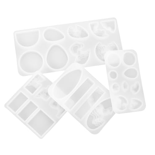 Parliky 4 Stück Teiliges Silikon Schmuck Gießform für DIY Ohrring Anhänger und Hängende Dekorationen Flexible Langlebige Resin Formen mit Glatter Oberfläche für Anfänger und Profis von Parliky