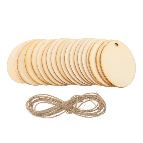 Parliky 40 Stück Teiliges DIY Holzanhänger Osterei Form Holzscheiben mit Schnur zum Bemalen Basteln Ostern Dekoration Langlebig Robust Holzmaterial von Parliky