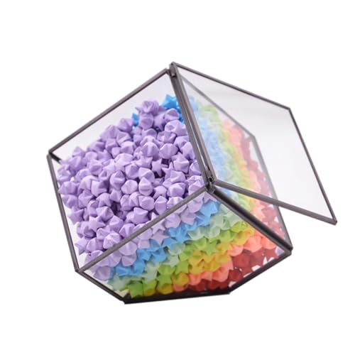Parliky 4050 Stück Origami Stern Papierstreifen Bunte Farben Bastelpapier für DIY Stern Falten Pro Streifen Farbenfrohes Papier für Kreative Handarbeiten und Dekoration von Parliky