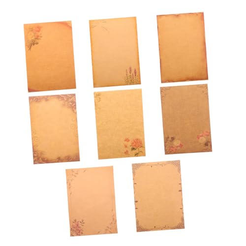 Parliky 4er Pack Teiliges Vintage Briefpapier mit Blumen und Blattrand Dekoratives Schreibpapier für Dankesbriefe Liebesnachrichten Gedichte Stilvolles Tonpapier für Persönliche von Parliky