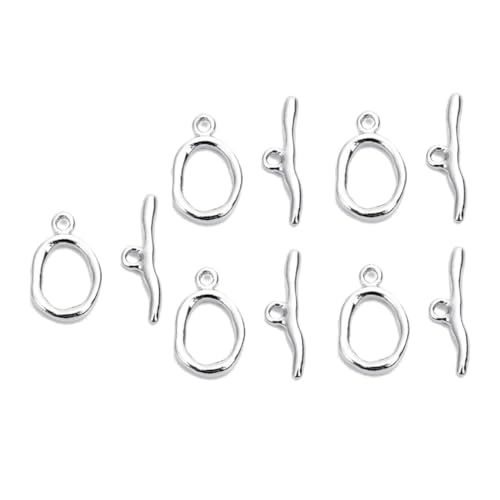 Parliky 5 Satz Schmuckverbinder Metall Verschluss Kupferbeschichtung Ot förmiger Karabiner Abnorme Form DIY Armband Halskette Verbinder für Schmuckherstellung Silber von Parliky
