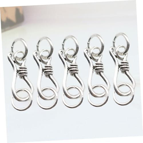 Parliky 5 Stück Silber Lobster Verschluss S haken Schmuckverschluss für DIY Armband Halskette Leichtes Legiertes Material Elegantes Design Vielseitig Einsetzbar für Schmuckherstellung von Parliky