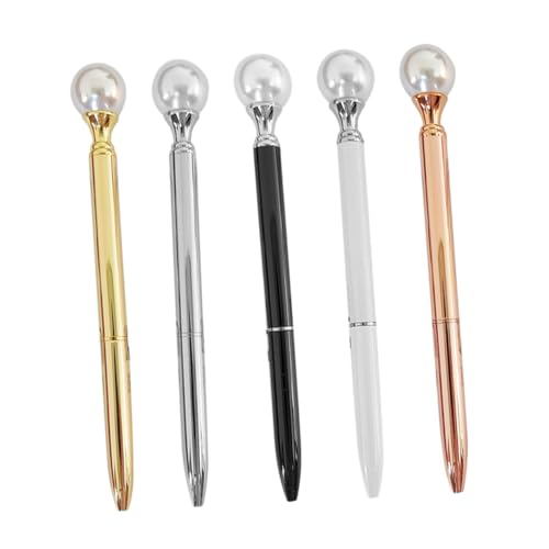 Parliky 5 Stück Teiliges Metall-Kugelschreiber mit Perlenoptik Glattes Schreiben Langlebig Edle Farbauswahl Gold Silber Roségold Klassisch für Büro Schule Hochzeit Parliky 5 Stück Teiliges Metall-Kugelschreiber mit Perlenoptik Glattes Schreiben Langlebig Edle Farbauswahl Gold Silber Roségold Klassisch für Büro Schule Hochzeit von Parliky