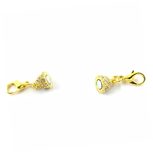 Parliky 5 Stück Teiliges Olivenförmiges Lobster Clip mit Strassstein Magnetverschluss Goldfarbene Kreative DIY Schmuckverschluss für Armbänder und Halsketten von Parliky