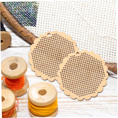 Parliky 5 Stück Teiliges Rundes Kreuzstich holzset Handgefertigte DIY Holzscheiben mit Einzigartigen Mustern für Bastelprojekte Schmuck und Buchdekoration Geschenk von Parliky