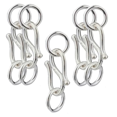 Parliky 5 Stück Teiliges S haken Verschluss aus Sterling Silber Doppelte Ringe für DIY Schmuckherstellung Eleganter Schmuckverbinder für Armbänder und Halsketten Leicht und Langlebig von Parliky