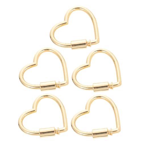 Parliky 5 Stück Teiliges Schmuckverschluss Langlebiger Verstellbarer Halsketten Armbandverbinder Goldfarbene Herzform DIY Schmuckzubehör für Individuelle Armbänder und Ketten von Parliky