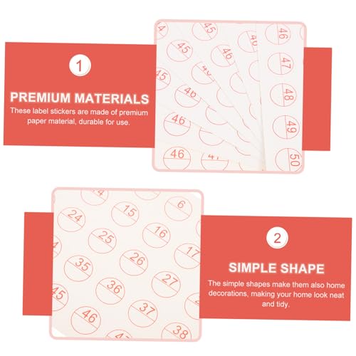 Parliky 50 Blatt Selbstklebende Papier Etiketten Aufkleber Nummernaufkleber für Lagerboxen Klassifizierung Blanko Label Aufkleber Vielseitig Beschriftbar Sicher und Praktisch von Parliky