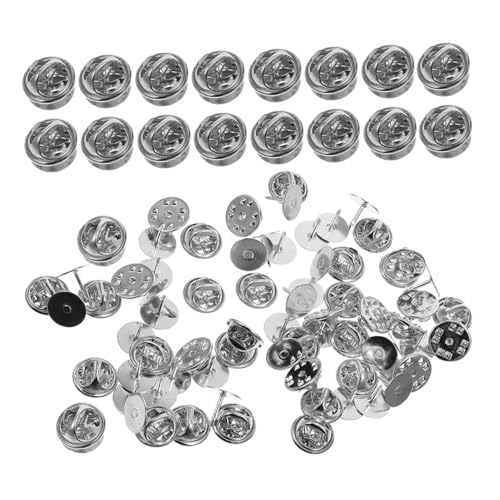 Parliky 50 Sätze Butterfly Pin Backs aus Silberfarbenem Eisen Sicherer Verschluss für Anstecknadeln Broschen Krawattennadeln DIY Schmuck Installieren Vielseitig für Hüte Abzeichen von Parliky