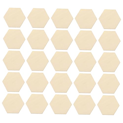 Parliky 50 Stück Buchenholz Sechseckige Holzscheiben Hexagon Holzornamente zum Basteln DIY Dekoration für Hochzeit Geburtstag Weihnachten von Parliky