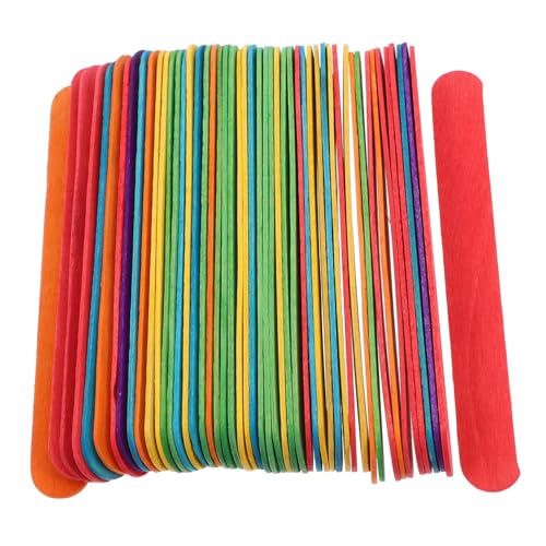 Parliky 50 Stück Jumbo Bunte Eisstiele Große Crafting Sticks für DIY Bastelprojekte Kunst Zubehör Farbenfrohe Holzstäbe zum Basteln und Handwerken von Parliky