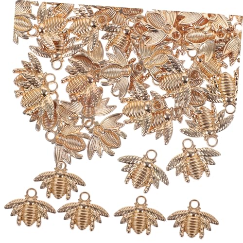 Parliky 50 Stück Teiliges Metall Bienen Anhänger mit Aufhängeloch DIY Schmuckanhänger für Ohrringe Halsketten Armbänder Langlebige und Attraktive Schmuckzubehör für Bastler von Parliky