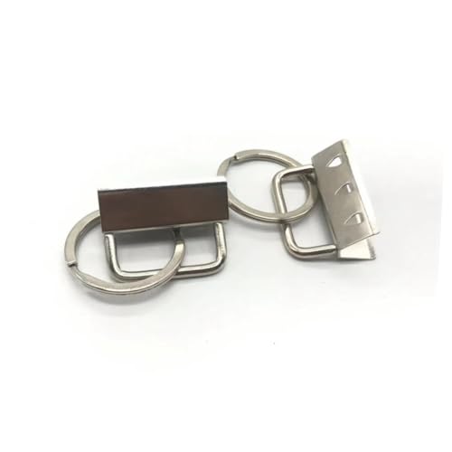Parliky 50 Stück Teiliges Metall webband Schlüsselanhänger endstück für Armbänder Lanyards Gepäckriemen Handgefertigte DIY Zubehör Langlebig Rostfrei von Parliky