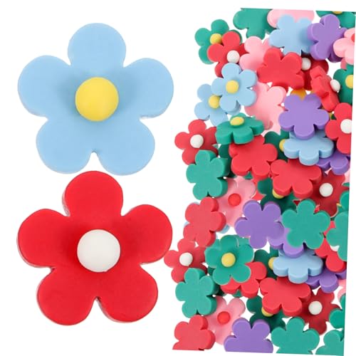 Parliky 50 Stück Teiliges Resin Blumen Charms Mittelgroße Fünfblättrige Blüten Bunte Mischfarben Langlebige Schmuckanhänger für DIY Handwerk Haarschmuck Telefonhüllen Dekoration von Parliky