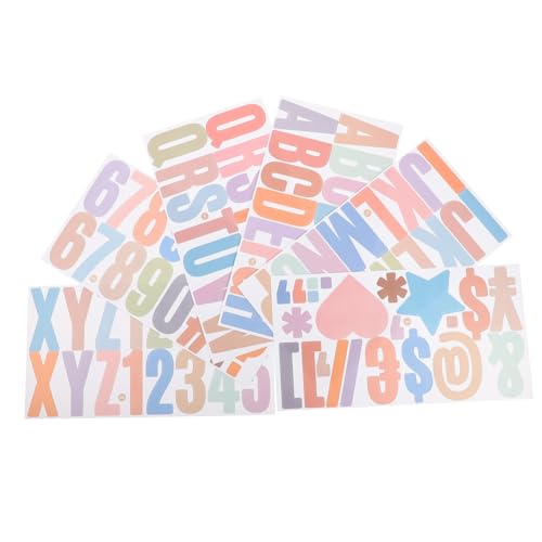 Parliky 6 Blätter Selbstklebende Buchstaben Zahlen Sticker Bunt Wasserfest Langlebig für DIY Scrapbooking Journal Supplies Dekoration Glatten Oberflächen von Parliky