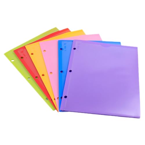 Parliky 6 Stück PP Doppel taschen Aktenordner Bunte Dokumentenmappen Wiederverwendbar Praktisch für Büro Papierablage und Ordnerorganisation von Parliky