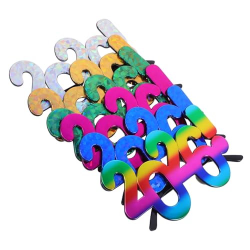 Parliky 6 Stück Partybrille Bunte Zahlenbrille Leichtes Pc Material für Silvester Abschlussfeier und Weihnachtsfeier Lustiges Fotoaccessoire und Neues Jahr Partydeko von Parliky