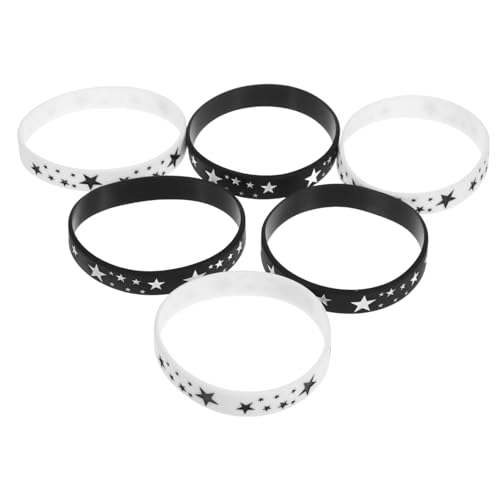 Parliky 6 Stück Teiliges Dehnbarer Silikon Armreifen mit Sternmotiv Einfache DIY Armbänder für Partys und Festivals Elastisches Bequemes Material Vielseitig Einsetzbar für Erwachsene und von Parliky