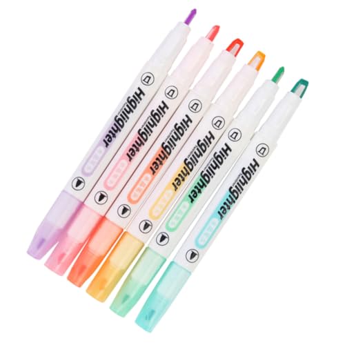 Parliky 6 Stück Teiliges Doppelspitze Marker Pen mit Klarsichtfenster Pastellfarben Feine und Spitze Mild Farbiger Textmarker für Schule Büro Präzises Markieren und Notizen Parliky 6 Stück Teiliges Doppelspitze Marker Pen mit Klarsichtfenster Pastellfarben Feine und Spitze Mild Farbiger Textmarker für Schule Büro Präzises Markieren und Notizen von Parliky