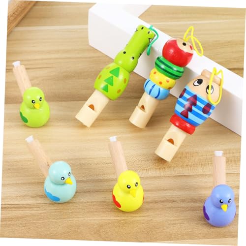 Parliky 6 Stück Teiliges Holzpfeifen mit Niedlichen Cartoon tiermotiven Kreative Musikinstrumente Leichte Party Accessoires für Jungen und Mädchen Fördert Musikalisches Interesse und von Parliky