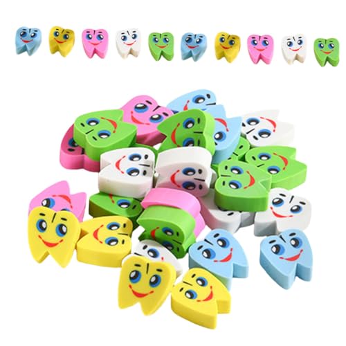 Parliky 70 Stück Bunte Zahnförmige Radiergummis für Langlebiges Tpr Material Sauberes Radieren Niedliche Kawaii Schreibwaren für Schule Zuhause Geschenk für Junge Mädchen von Parliky