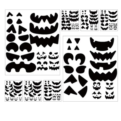 Parliky 8 Blätter Halloween Kürbis Aufkleber Selbstklebende Pumpkin Face Sticker mit Verschiedenen Gesichtsausdrücken Langlebig und Einfach Anzubringen Bastelset für DIY Halloween Deko Parliky 8 Blätter Halloween Kürbis Aufkleber Selbstklebende Pumpkin Face Sticker mit Verschiedenen Gesichtsausdrücken Langlebig und Einfach Anzubringen Bastelset für DIY Halloween Deko von Parliky