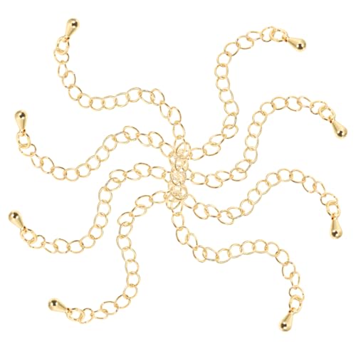 Parliky 8 Stück Gold Verlängerungskettchen DIY Schmuckverlängerung für Halsketten Armbänder Fußkettchen Klassische Goldfarbene Gliederkette für Schmuckherstellung und Reparatur von Parliky