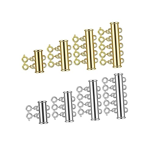 Parliky 8 Stück Teiliges Magnetverschlüsse für Schmuck Mehrreihige Magnethaken mit Feder Schnappverschluss Starker Halt Einfach zu Befestigen Geeignet für DIY Armbänder und Ketten Silber Parliky 8 Stück Teiliges Magnetverschlüsse für Schmuck Mehrreihige Magnethaken mit Feder Schnappverschluss Starker Halt Einfach zu Befestigen Geeignet für DIY Armbänder und Ketten Silber von Parliky