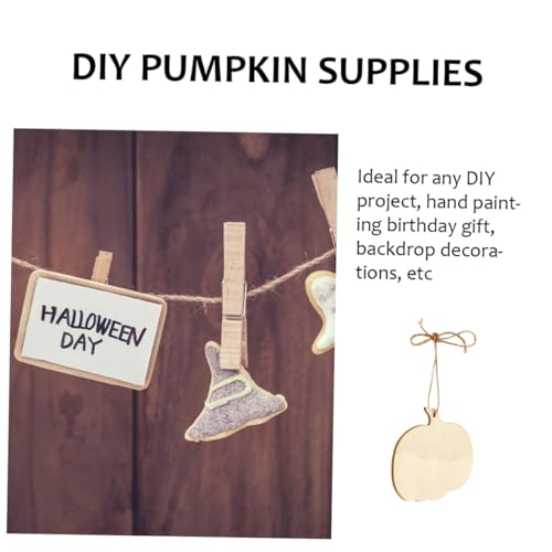 Parliky 8 Stück Teiliges Unvollendete Holz Halloween Deko Glatte Holzscheiben in Kürbisform zum Basteln Sicher für DIY Kürbisornamente und Herbstdekoration von Parliky