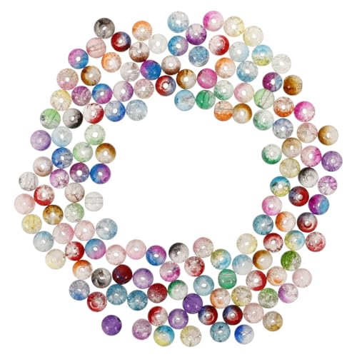 Parliky 80 Stück Glasperlen Crackle Schmuckperlen für DIY Armband Halskette Zubehör Bunte Runde Bastelperlen Marbles für Handgemachte Accessoires Parliky 80 Stück Glasperlen Crackle Schmuckperlen für DIY Armband Halskette Zubehör Bunte Runde Bastelperlen Marbles für Handgemachte Accessoires von Parliky