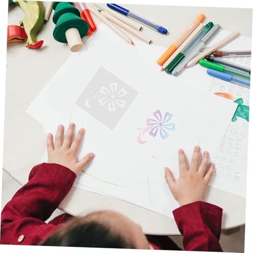 Parliky 9 Stück Teiliges Wiederverwendbares Painting Template Einzigartige Blumen Langlebig Leicht und Sicher für DIY Kunstprojekte Wandmalerei und Kreativität für Mädchen von Parliky