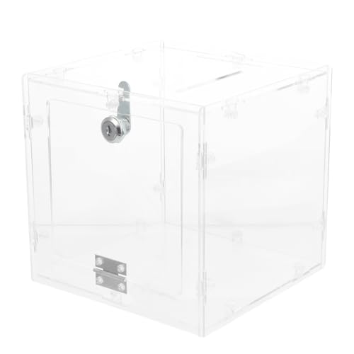 Parliky Acryl Spendenbox mit Schloss Transparente Wahlurne Sichere Vorschlagsbox mit Schlitz Abschließbarer Container für Abstimmungen Losbox Briefkasten für Spenden und Geldgeschenke Parliky Acryl Spendenbox mit Schloss Transparente Wahlurne Sichere Vorschlagsbox mit Schlitz Abschließbarer Container für Abstimmungen Losbox Briefkasten für Spenden und Geldgeschenke von Parliky