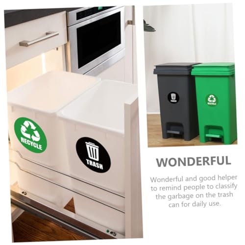 Parliky Beutel Mülltrennung Aufkleber Selbstklebend PVC Mülltonnen Recycling Etiketten Langlebig Ablösbar Praktisch für Abfallklassifikation im Alltag von Parliky