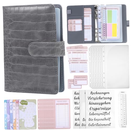Parliky Budgetplaner Ringbuch mit Fächern Sparkarten Lineal Etiketten Graues Krokodilprägung Kunstleder Finanzorganizer für Sparchallenge Haushaltsbuch Geldumschläge Deutsch Parliky Budgetplaner Ringbuch mit Fächern Sparkarten Lineal Etiketten Graues Krokodilprägung Kunstleder Finanzorganizer für Sparchallenge Haushaltsbuch Geldumschläge Deutsch von Parliky
