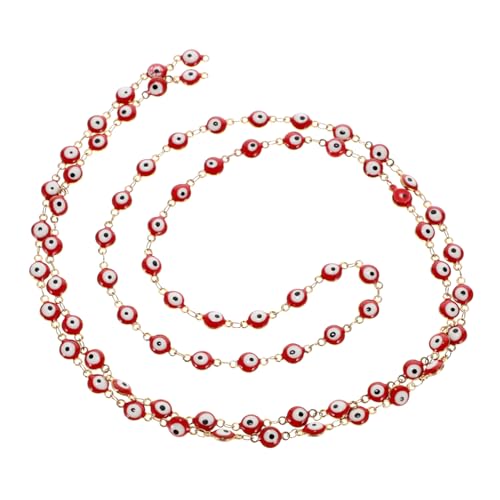 Parliky Bunte Evil Eye Link Charm Gliederkette aus Edelstahl DIY Schmuck Zubehör Schutzamulett Praktische Verbindungskette für Damen und Herren von Parliky