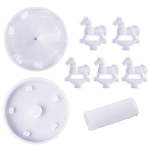 Parliky DIY Silikonform für Merry go round Dekor Flexible Gießform aus Hochwertigem Geruchlosem Silikon Wiederverwendbar und Leicht zu Reinigen für Handwerksprojekte und Kreative von Parliky
