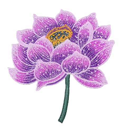 Parliky Ethnischer Lotus Patch Bestickter Dreidimensionaler Langlebiger DIY Applikations sticker Dekorativ für Jacken Kleidung Handwerk und Vintage look von Parliky